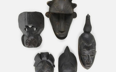 African, Collection of five masks