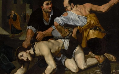 After Francesco Vanni, Italian 1563-1610- The Flagellation of Christ; oil...
