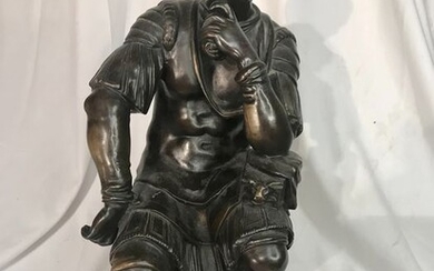 After Michelangelo - Ferdinand Barbedienne - Sculpture, Lorenzo de Medici - Patinated bronze - Late 19th century