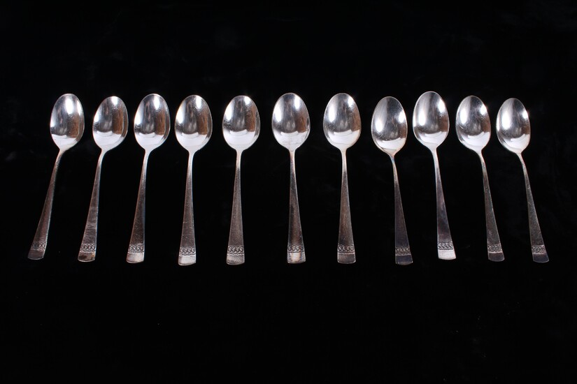Air India Silver Plated Spoons Lot Of Eleven