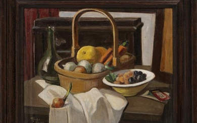 Alberta Kinsey (American/Louisiana, 1875-1952) , "Kitchen Still Life", oil on canvas, signed lower
