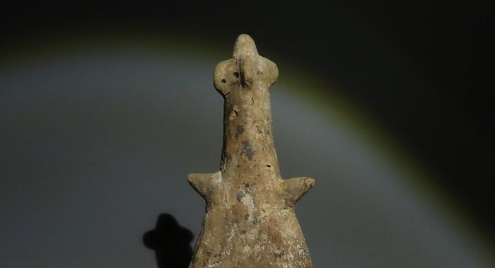Amlash Terracotta Steatopygous Terracotta Idol. 14.5 cm H. early 1st millennium B.C. Spanish Import License.
