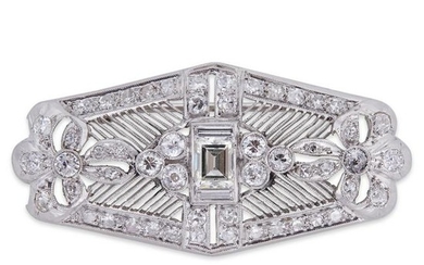 An Art Deco platinum and diamond brooch