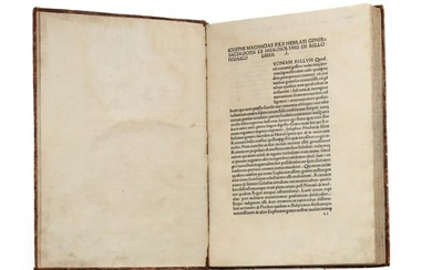 An Important Incunable, the First Italian Edition of Josephus's De Bello Judaico