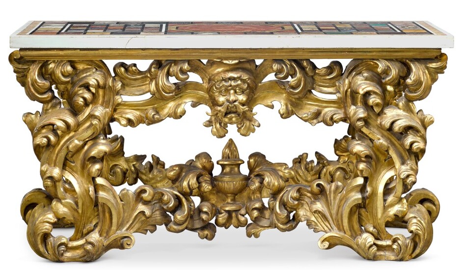 An Italian Baroque carved giltwood console table, Rome, second half 17th century