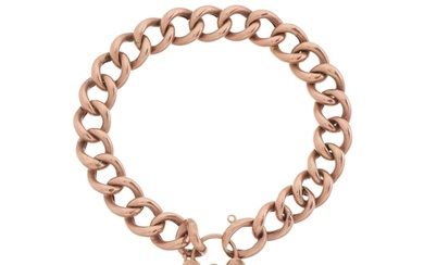 An early 20th century 9ct gold graduated curb-link bracelet,...