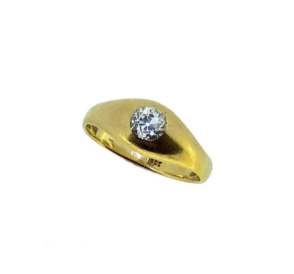 An early 20th century single stone diamond ring, old European cut diamond, approximately 5.4mm