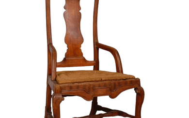 An oak armchair, 17th/19th century.
