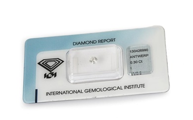 An unmounted brilliant-cut diamond weighing app. 0.30 ct. Colour: I. Clarity: VS2.