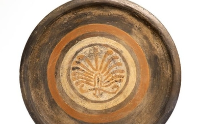 Ancient Greek Terracotta Plate with Palmette