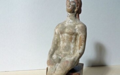 Ancient Greek Terracotta seated goddess - 165×50×50 mm - (1)