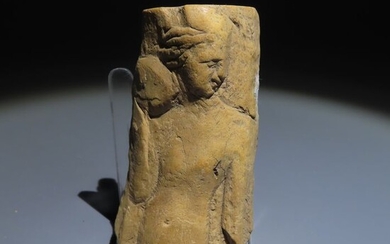 Ancient Roman Bone Decorative element with female figure. 10,9 cm H "Heritage Collection".