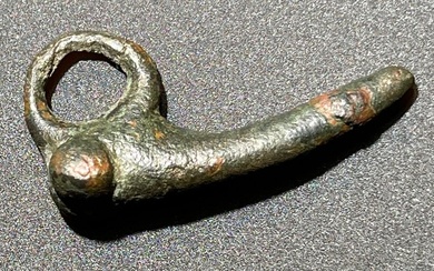 Ancient Roman Bronze Amulet shaped as a Phalus- Symbol of Eroticism and Fertility. With an Austrian Export