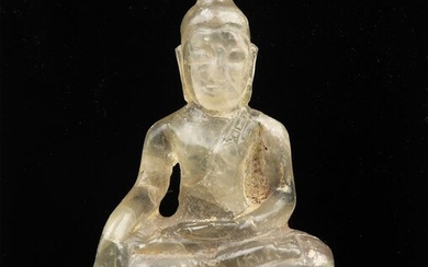 Ancient ornate rock crystal buddha - Rock cystal - Laos - Late 19th century