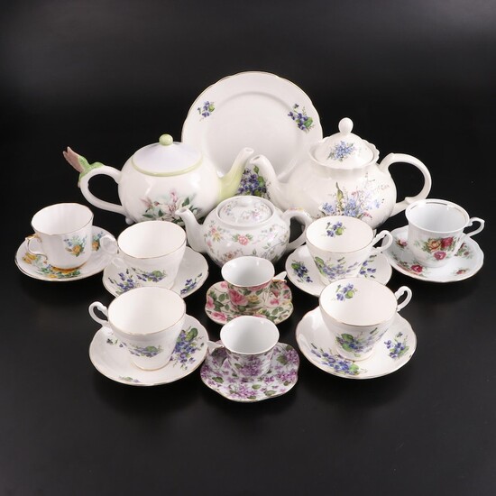 Andrea by Sadek and Other Tea Pots with Bone China Cups and Saucers
