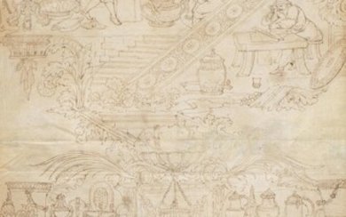 Anonyme, Italie, XVIIe dessin à la plume d'époque Renaissance