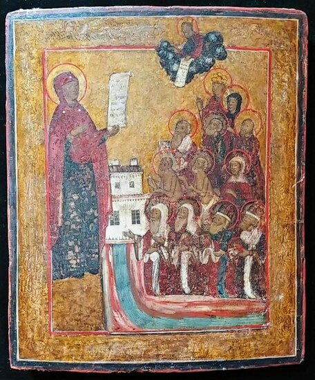 Antique 1780s Russian icon of Bogolybskaya Mother of