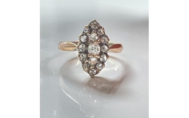 Antique 18K French diamond ring