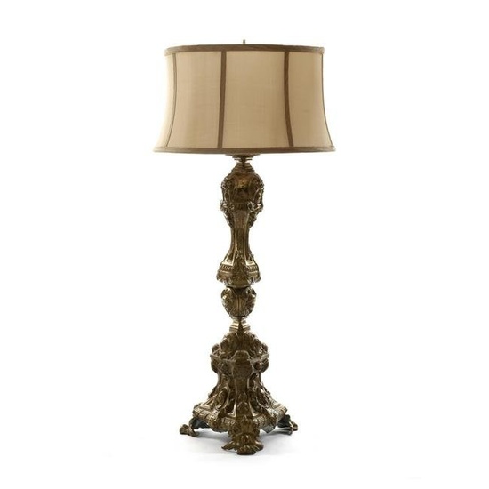Antique Baroque Style Brass Table Lamp