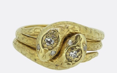 Antique Double Snake Ring