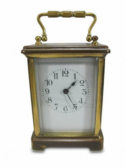 Antique European bronze travel clock