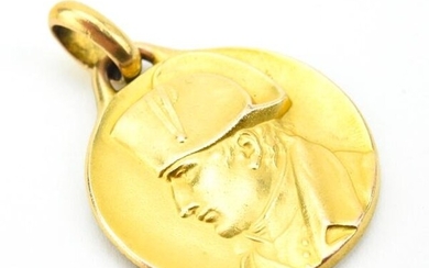 Antique French Art Nouveau Gold Napoleon Pendant