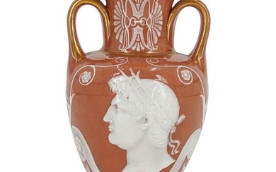 Antique Mintons Pate-Sur-Pate Napoleon Vase