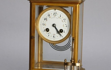 Antique Tiffany & Co Brass and Crystal Regulator Clock