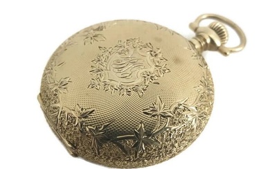 Antique Waltham Ornate Pocket Watch 14K Yellow Gold, 1900-1910, 35 mm, 38.8 Gram