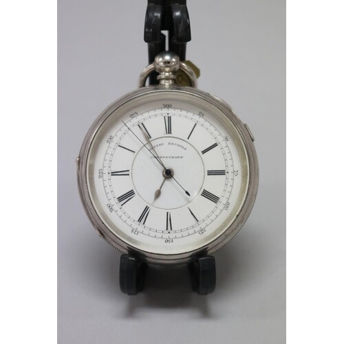 Antique silver centre seconds Chronograph pocket watch the w...
