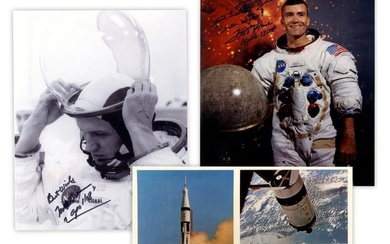 Apollo Astronauts Signed Photo Collection: Haise, Borman, Schirra & Cunningham