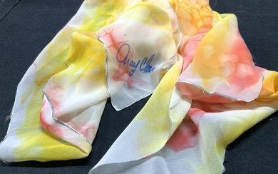 Aray Claudine Tie Dye Scarf W Flower Clip
