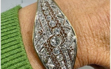 Art Deco Platinum & 14K 3.15 Ct. Diamond Bracelet