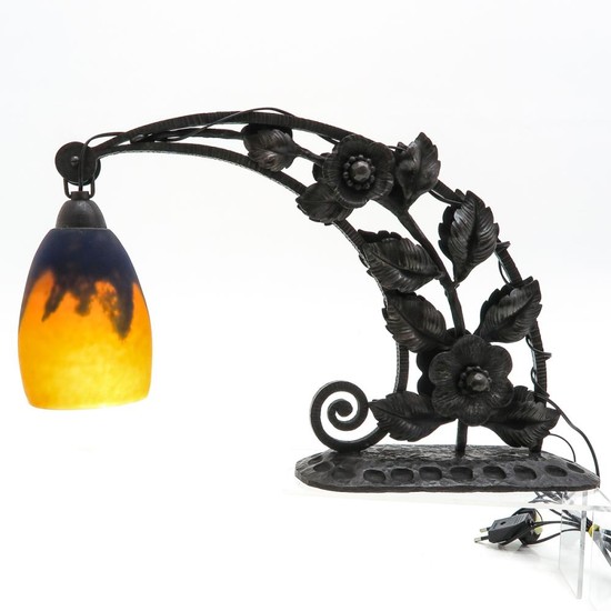 Art Nouveau signed G. Denand Table Lamp