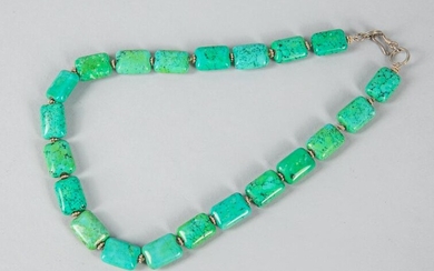 Art Turquoise Color Stone Necklace