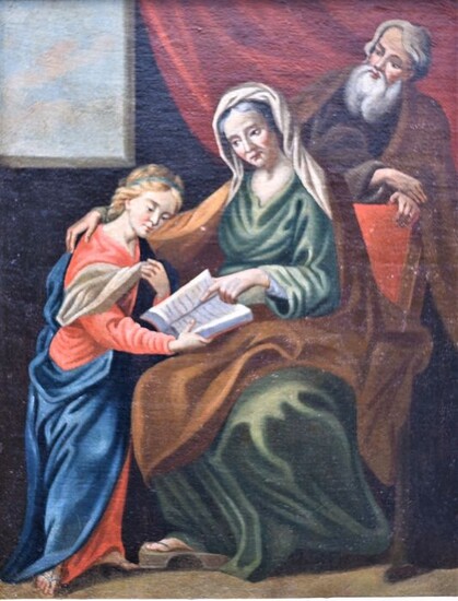 Artista del XVII secolo - scuola toscana - L'educazione della Vergine Maria