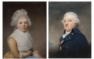 Attributed to Charles Howard Hodges (1764-1837), Two portraits, Kolonel Johannes Emilius Phaff (1751-1823)...