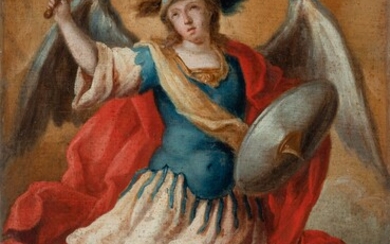 Attributed to JUAN DE ESPINAL (Seville, 1714 - 1783). "St. Michael the Archangel. Oil on...