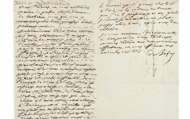 BALZAC, Honoré de (1799-1850) Lettre autographe signée à Charles Sauvageot