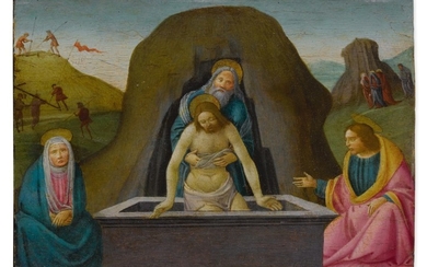 BARTOLOMEO DI GIOVANNI | PIETÀ WITH SAINT NICODEMUS, THE VIRGIN MARY AND SAINT JOHN THE EVANGELIST