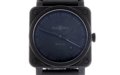BELL & ROSS - a gentleman's ceramic BR03-94 wrist watch.
