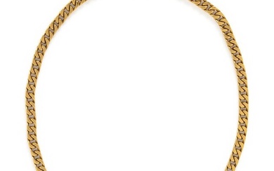 BICOLOR GOLD AND DIAMOND CURB LINK NECKLACE