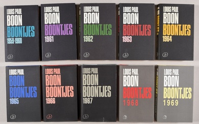 BOON, Louis Paul 14 vol. verzamelde "Boontjes" , 1959-1973. Antwerpen Houtekiet; Nijmegen, Roelants; Utrecht, Stichting...