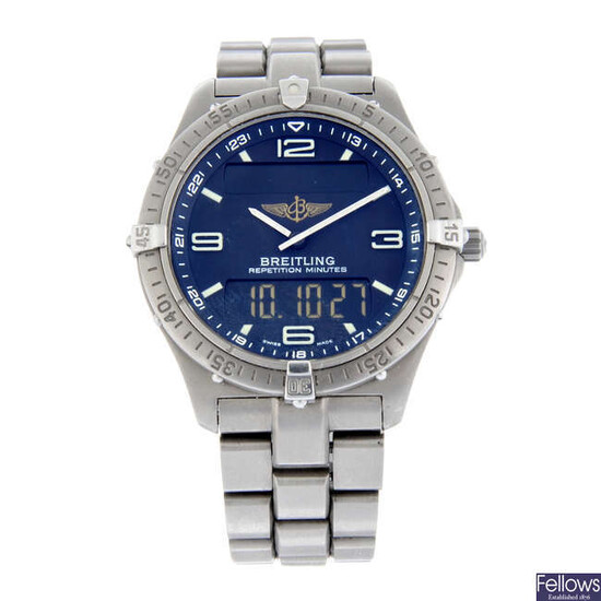 BREITLING - a titanium Aerospace bracelet watch. 40mm.