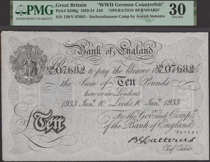 Bank of England, Basil G. Catterns, Operation Bernhard, £10, Leeds, 10 January...