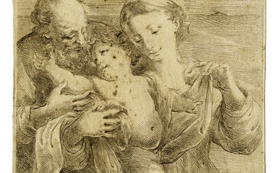 Bartolomeo Biscaino (Genova, - 1657), Sacra Famiglia. 1650-1657 [tiratura XVIII secolo].