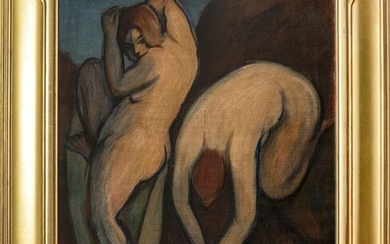 Ben Benn "Bathers," Oil on Canvas, 1924