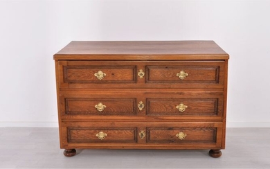 Biedermeier chest of drawers oak and brass - Biedermeier - Brass, Oak - 19th century