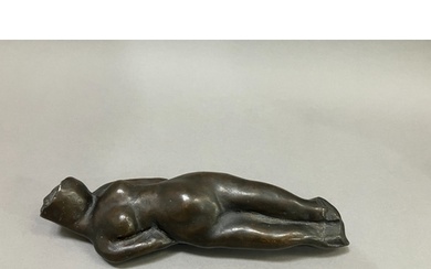 British School mid 20th century, A bronze female nude figure...