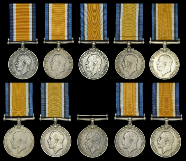 British War Medal 1914-20 (10) (Pte J. M. Wood. 4th S.A.I.; Pte....